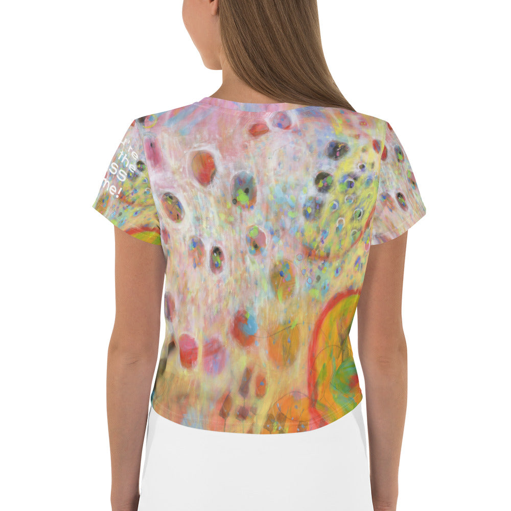 Peacock All-Over Print Crop Tee