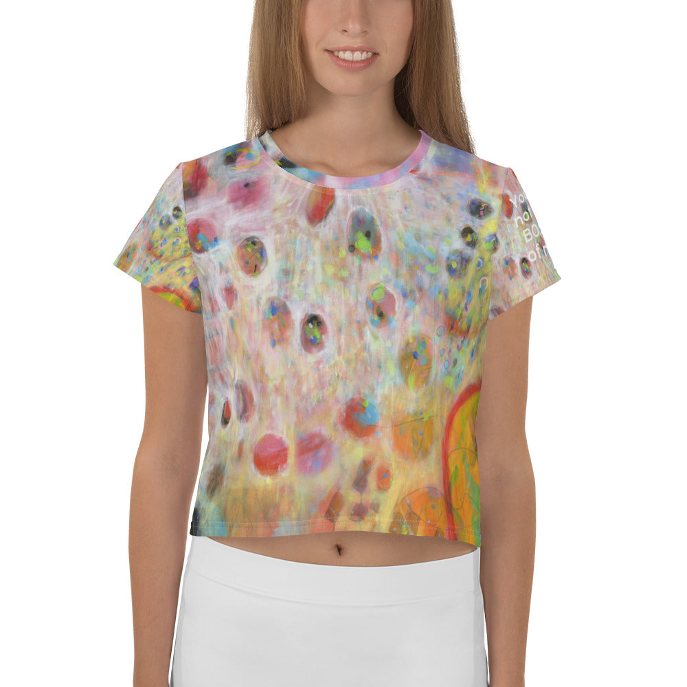 Peacock All-Over Print Crop Tee