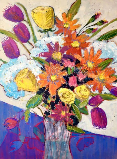 flower bouquet painting by Carol Macconnell