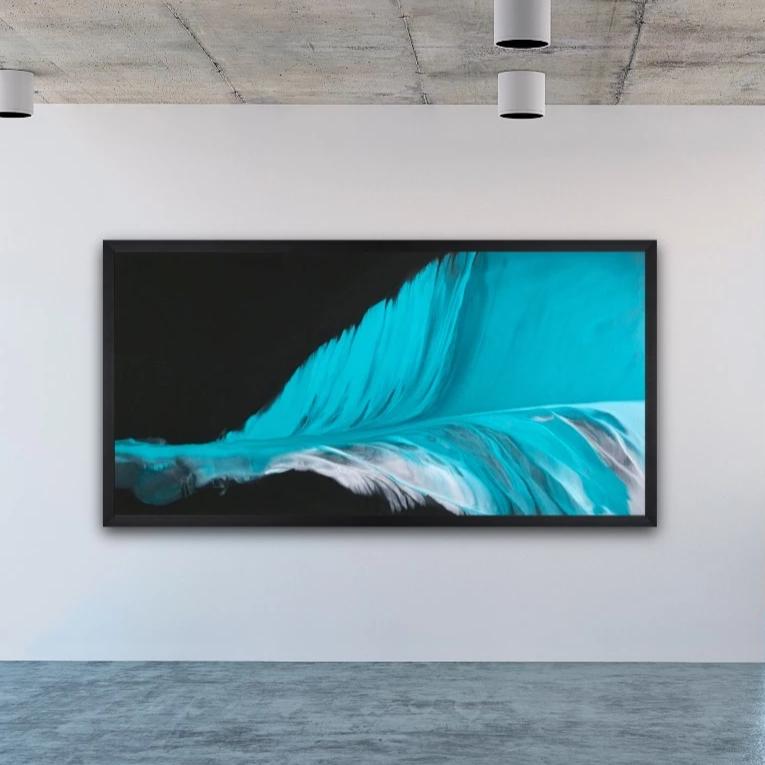 poured acrylic abstract painting by carol macconnell