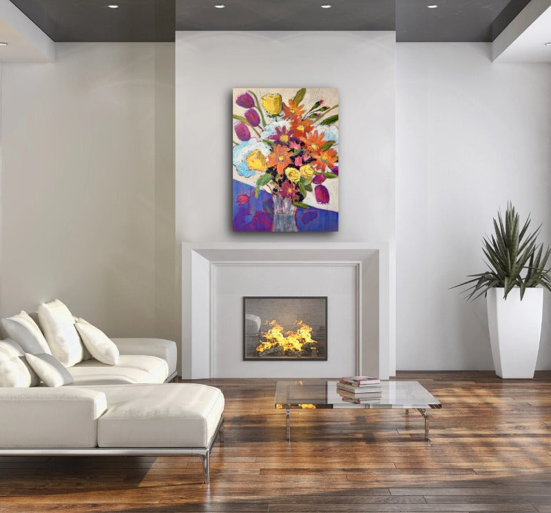 Awesome-bouquet-original-floral-painting_by carol-macconnell_in-a-room-setting